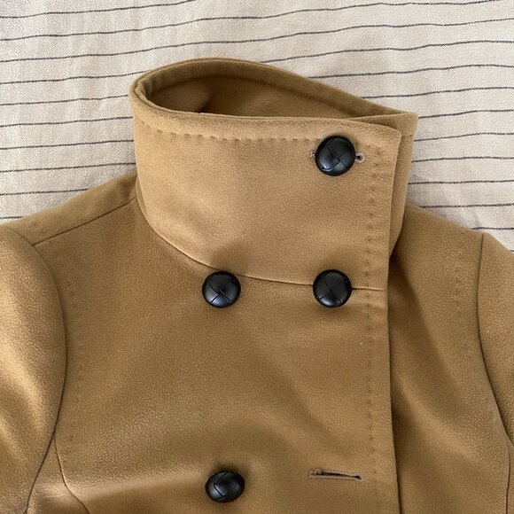 Aritzia Babaton Wool/Cashmere Blend Camel Pea Coat - Picture 4 of 7